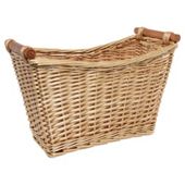 Tesco Wicker Magazine Rack With Wood Handles Honey Colour