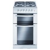 Homeking HCG520W 50cm White Twin Cavity Slot In Gas Cooker