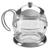 Tesco Teapot stainless steel, glass