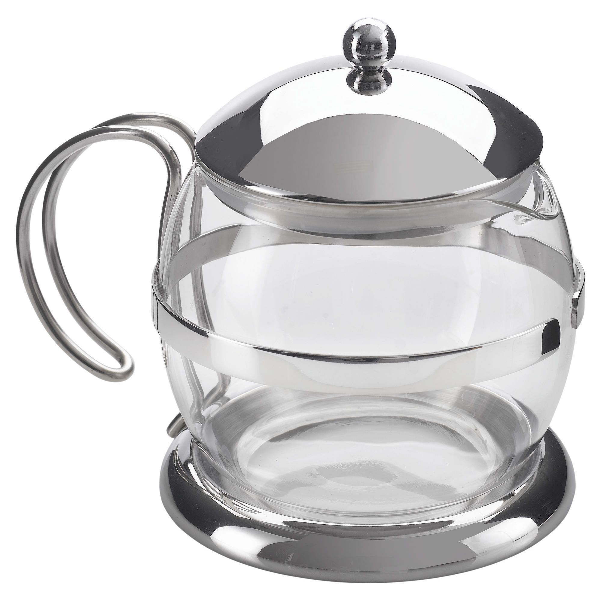 Tesco Teapot stainless steel, glass