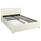 Hanson Double Faux Leather Ottoman Storage Bed Frame, Cream