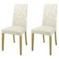Lucca Pair Of Chairs Oak Legs & Champagne Damask