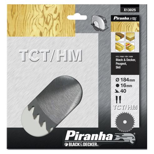 Image of Black & Decker 190mm Circular Saw Blade (184mmx16mmx40t) X13025-xj