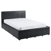 Eden Small Double Faux Leather Ottoman Bed Frame, Black