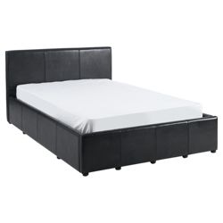 Eden Small Double Faux Leather Ottoman Bed Frame, Black