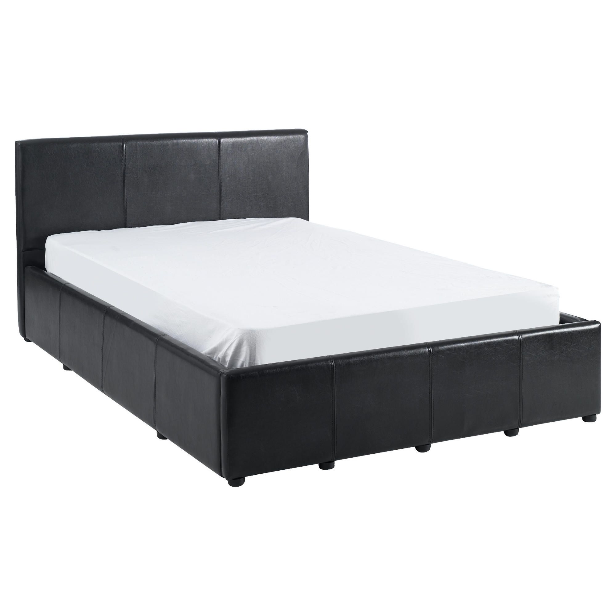 Eden Small Double Faux Leather Ottoman Bed Frame, Black at Tesco Direct