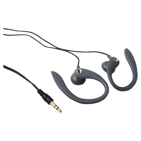 Image of Technika Ear-hook Sport Headphones Black And Silver