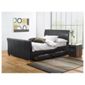 Rayne King Faux Leather Bed Frame with 4 Drawers, Black