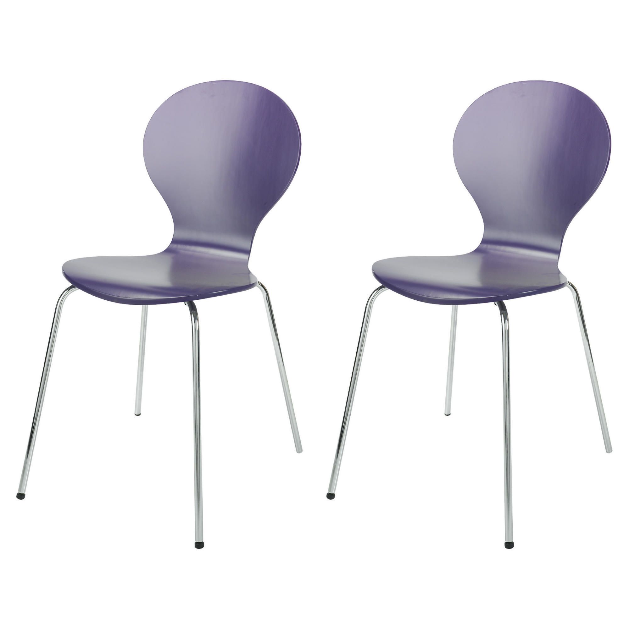 Bistro Pair of Stacking Chairs, Purple