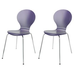 Bistro Pair of Stacking Chairs, Purple