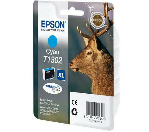 Image of Epson T1302 Printer Ink Cartridge - Cyan