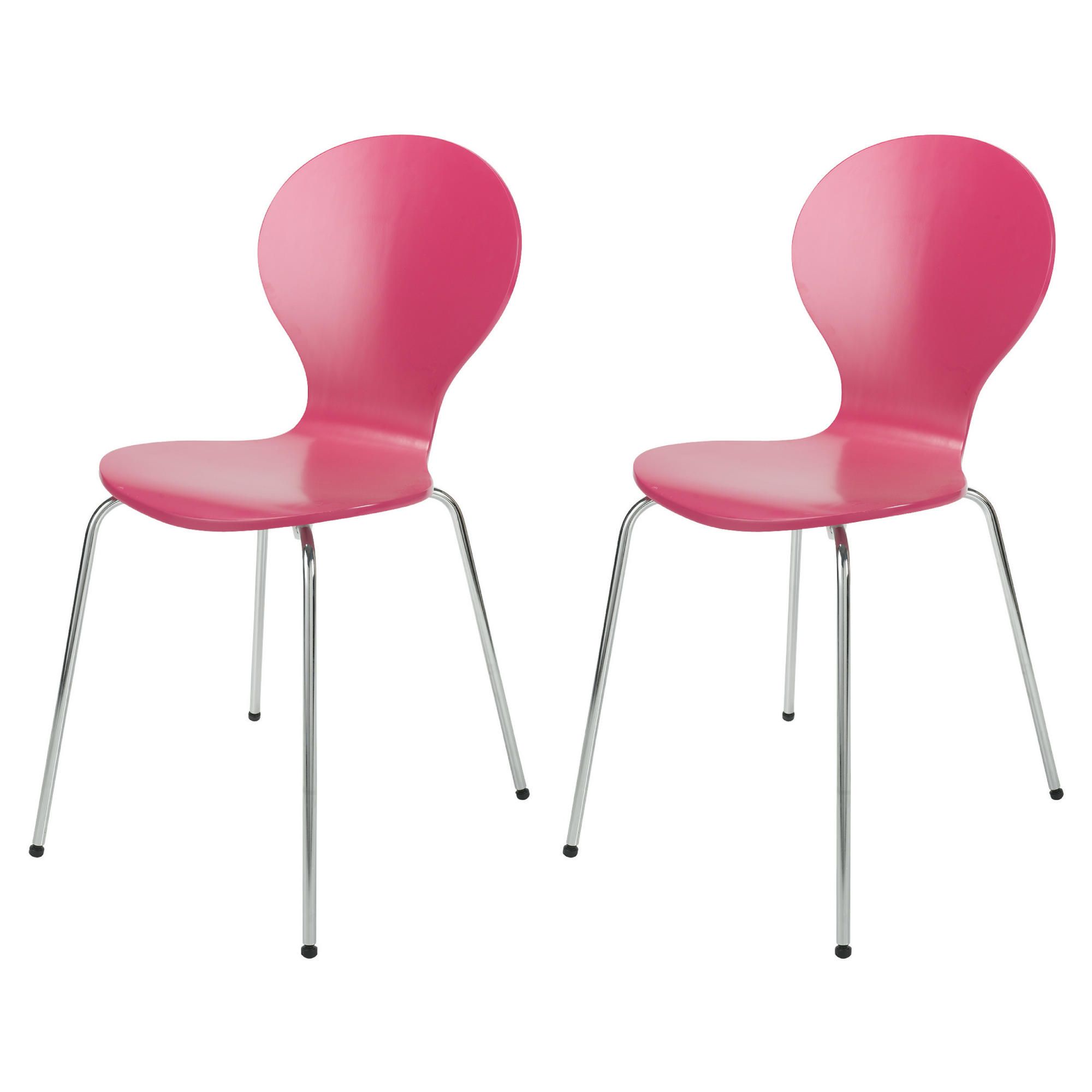 Bistro Pair of Stacking Chairs, Pink