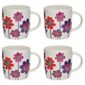 Tesco Funky Floral Set of 4 Mugs, Pink