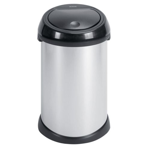 Image of Brabantia 50l Bin - Brilliant Steel - Black Soft Touch Lid