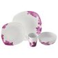 Viners Puzzle Porcelain 16 Piece, 4 Person Dinner Set - White & Pink