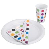 Tesco Spot 20 Person Disposable Tableware Set