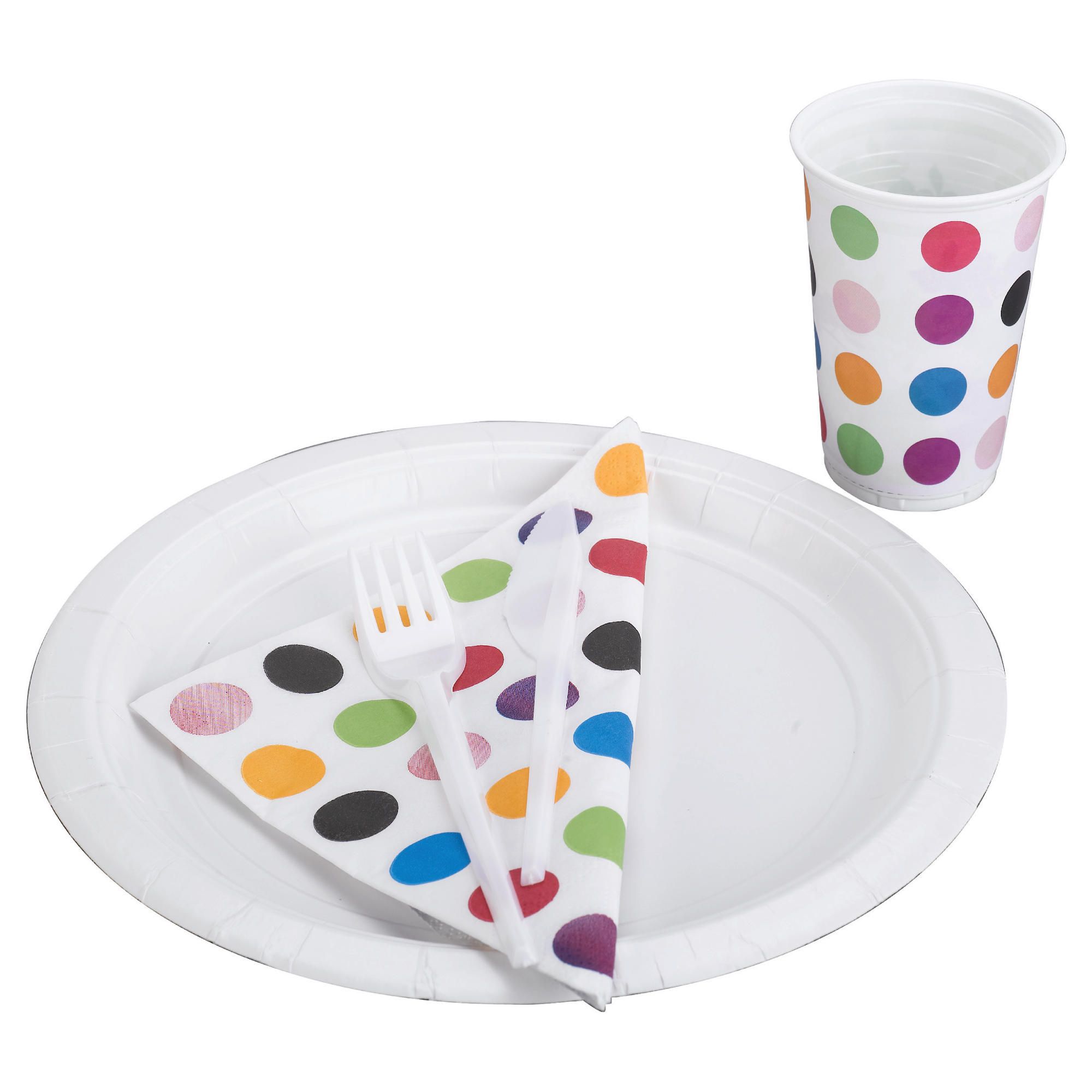 Tesco Spot Design 20 Person Disposable Tableware Set..
