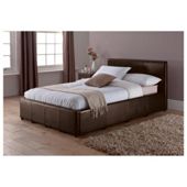 Eden Small Double Faux Leather Ottoman Bed Frame, Brown