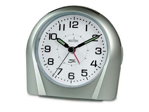 Image of Acctim 14117 Europa Silent Tick Alarm Clock Silv