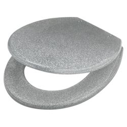Tesco Glitter Toilet Seat Silver