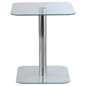 Atom Pedestal Side Table, Clear