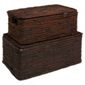 Dyed Banana Leaf Lidded Trunk Set Of 2