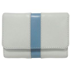 Technika Leather Camera Case, White with Blue Stripe