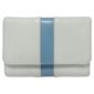 Technika Leather Camera Case, White with Blue Stripe