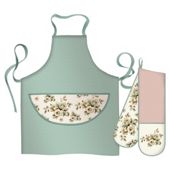 Katie Alice 2 piece Kitchen Textiles Set inc Double Oven Glove and Apron
