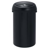 Brabantia 50L Matt Black Touch Bin with Plastic Lid