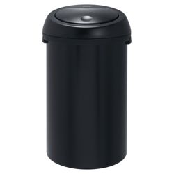 Brabantia 50L Matt Black Touch Bin with Plastic Lid