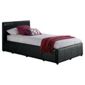 Eden Single Faux Leather Storage Bed Frame, Black