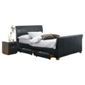 Rayne Double Faux Leather Bed Frame with 4 Drawers, Black