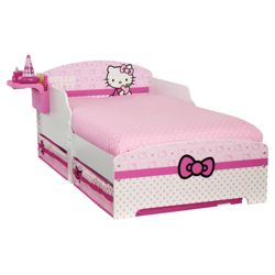 Hello Kitty Toddler Bed With Underbed Storage & Bedside Shelf