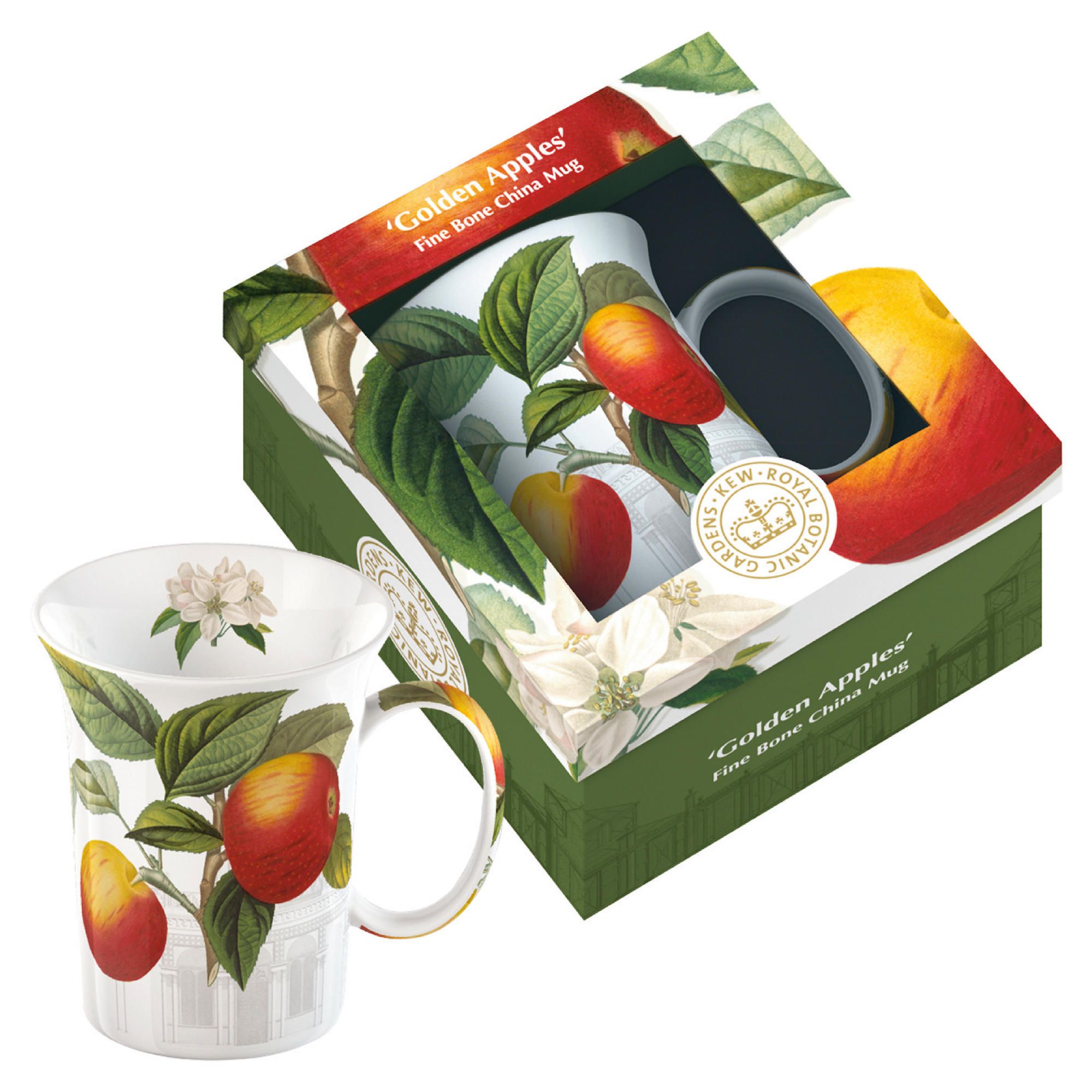 Kew Gardens Fine Bone China Mugs Gift Boxed - Golden Apples