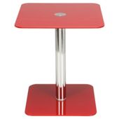 Atom Pedestal Side Table, Red