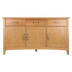 Stockholm 3 Drawer 3 Door Sideboard, Oak