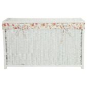 White Wicker Trunk With Floral Lining