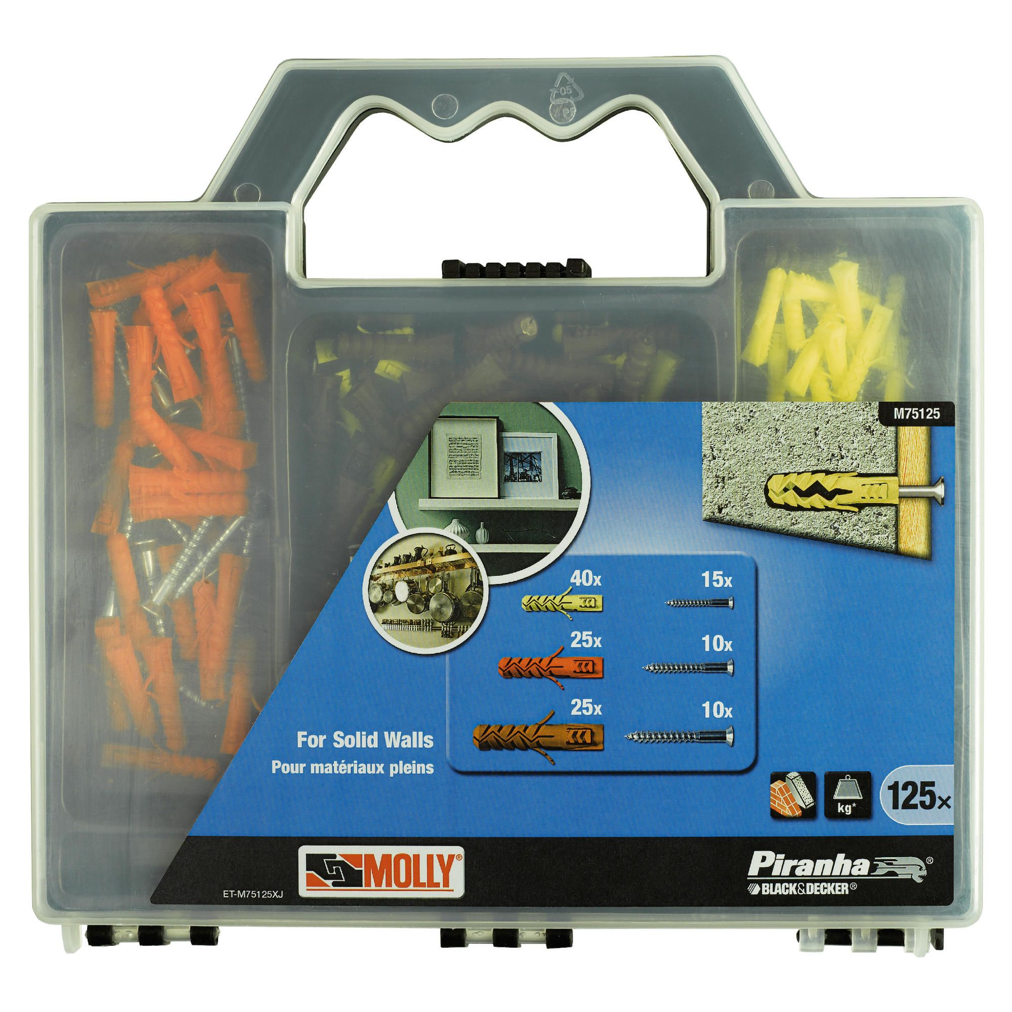 Black & Decker Solid Wall Rawplug Set M75125-XJ