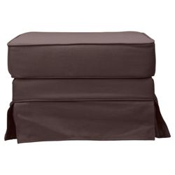 Louisa Loose Cover Footstool Chocolate