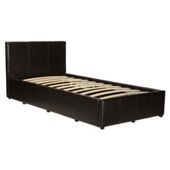 Eden Single Faux Leather Ottoman Bed Frame, Brown