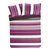 Tesco Kieran Stripe Print Duvet -Plum