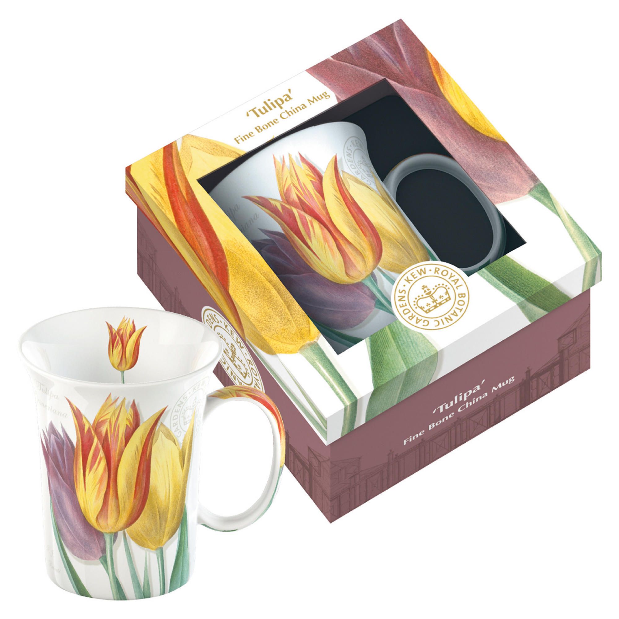 Kew Gardens Fine Bone China Mugs Gift Boxed - Tulipa