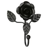 Metal Rose Hooks Small Pack of 2 - Black