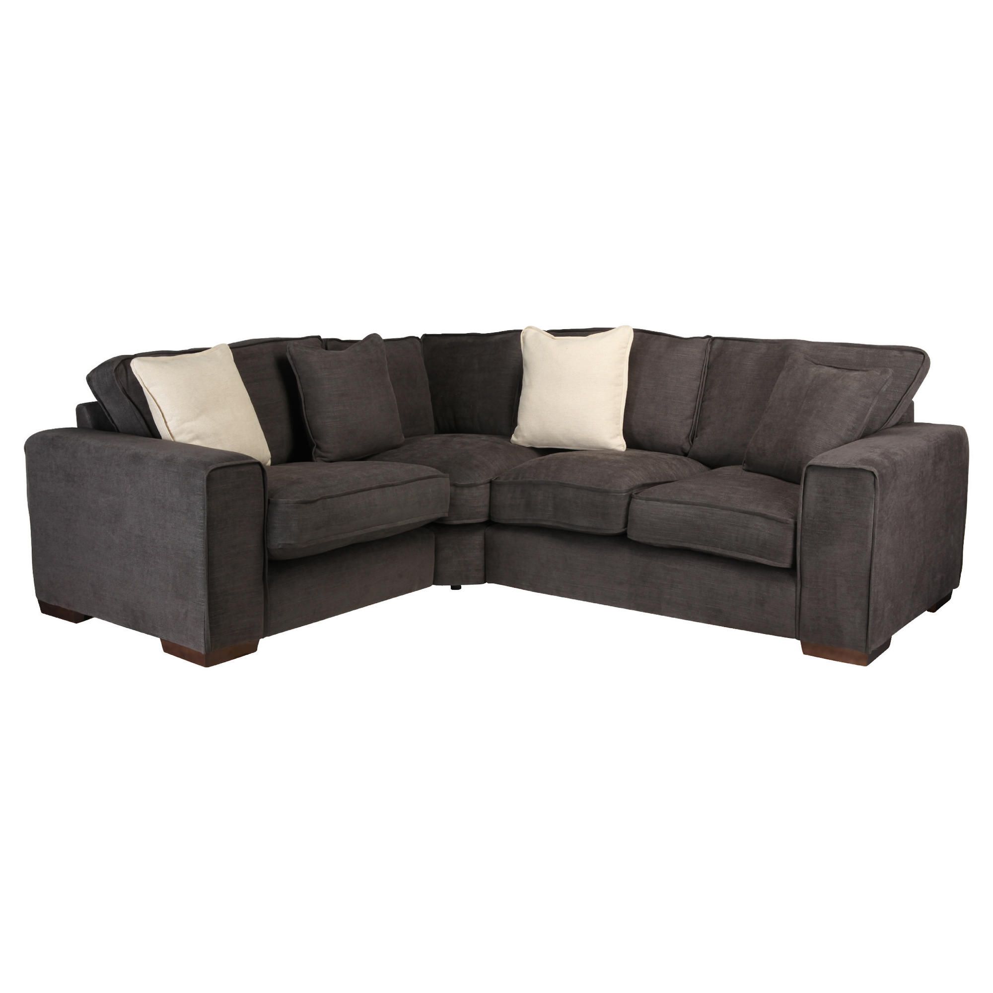 Omega Fabric Corner Sofa, Bark Left Hand Facing at Tesco Direct