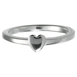 Sterling Silver Heart Stacking Ring, Medium