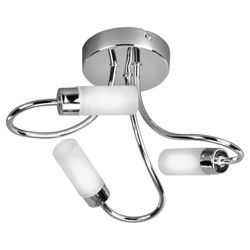 Tesco Lighting Linea Flush Bathroom 3 Light Chrome Finish