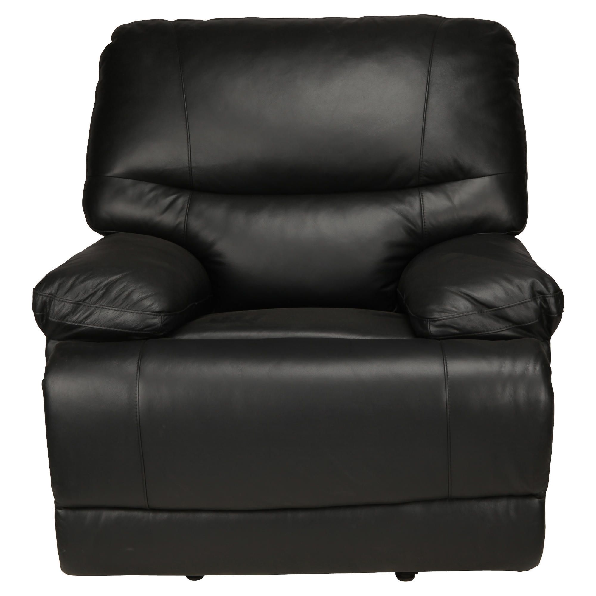 Angelo Leather Recliner Chair, Black at Tesco Direct