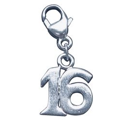 Sterling Silver '16' Charm