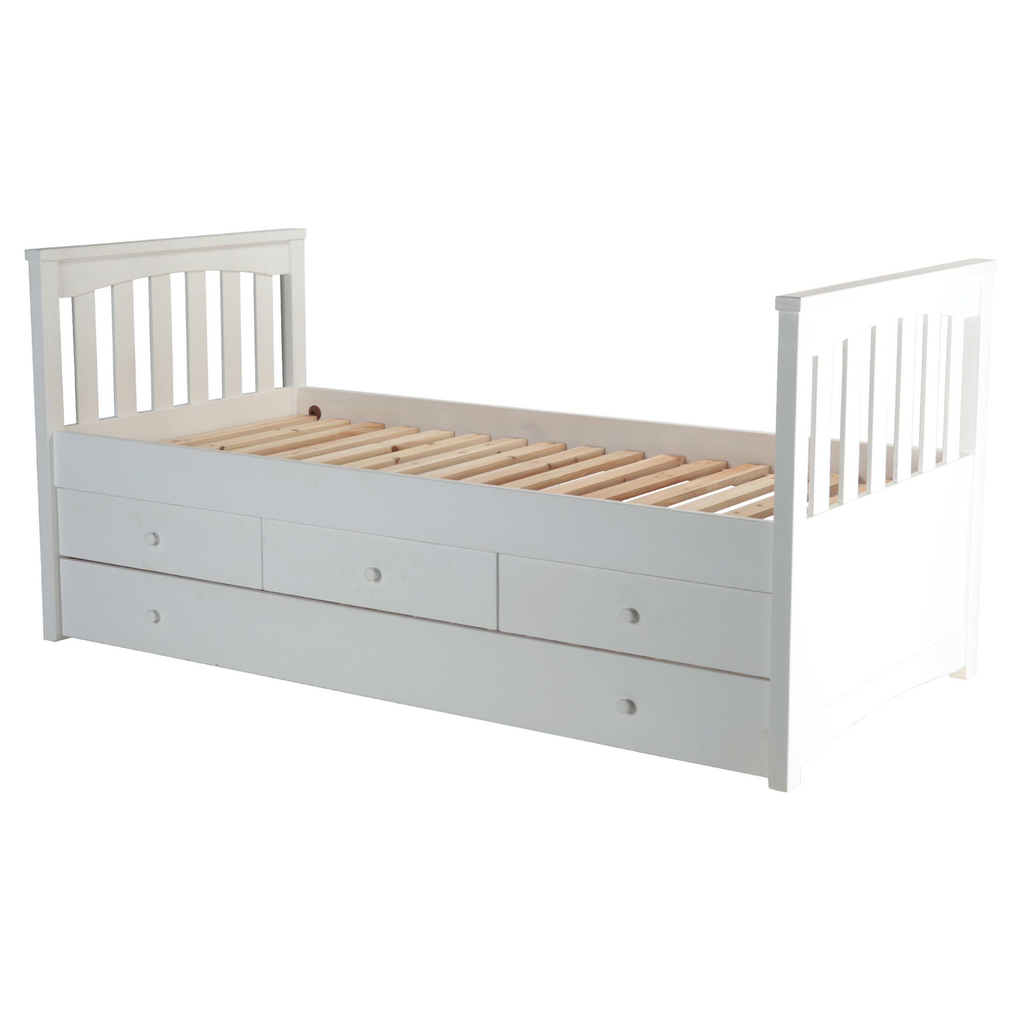 Kids Captains Bed Frame, White at Tesco Direct